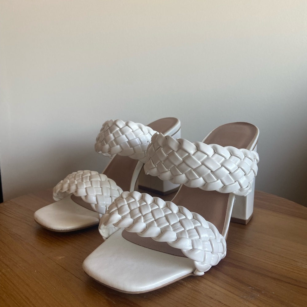 White Melissa Sandal Block Heels